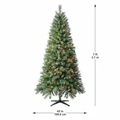Coupon ???? 7ft. Pre-Lit Willow Pine Artificial ???? Christmas Tree, Multicolor Lights by Ashland® ???? -Ashland Sales 10151890 13