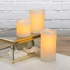 Discount ⭐ Flameless Real Wax LED Pillar Candle Set by Ashland® ???? -Ashland Sales 10287962 4