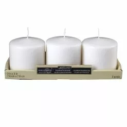 Budget ???? Ashland® Basic Elements™ White Pillar Candle, 3 Pack ????