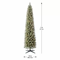 Wholesale ❤️ 7ft. Pre-Lit Artificial Cashmere Pencil ???? Christmas Tree, Clear Lights by Ashland® ⭐ -Ashland Sales 10368145 14