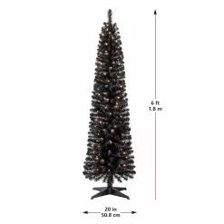 Cheap ✔️ 6ft. Pre-Lit Artificial Black Pencil ???? Christmas Tree, Clear Lights by Ashland® ❤️ -Ashland Sales 10444272 13