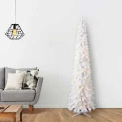 Outlet ???? 7ft. Pre-Lit White Norway Artificial Pencil ???? Christmas Tree, Clear Lights by Ashland® ???? -Ashland Sales 10487971 15