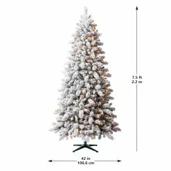Best Pirce ???? 7.5ft. Pre-Lit Vermont Pine Flocked Artificial ???? Christmas Tree, Clear Lights by Ashland® ???? -Ashland Sales 10489203 14