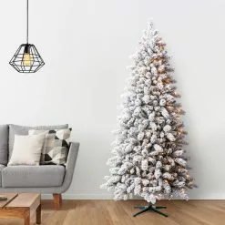 Best Pirce ???? 7.5ft. Pre-Lit Vermont Pine Flocked Artificial ???? Christmas Tree, Clear Lights by Ashland® ???? -Ashland Sales 10489203 16