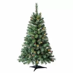 Discount ???? 4ft. Pre-Lit Riverside Pine Artificial ???? Christmas Tree, Multicolor Lights by Ashland® ????
