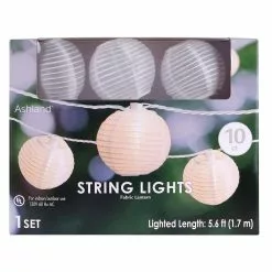 Buy ???? 10ct. White Fabric Lantern String Lights By Ashland™ ✨