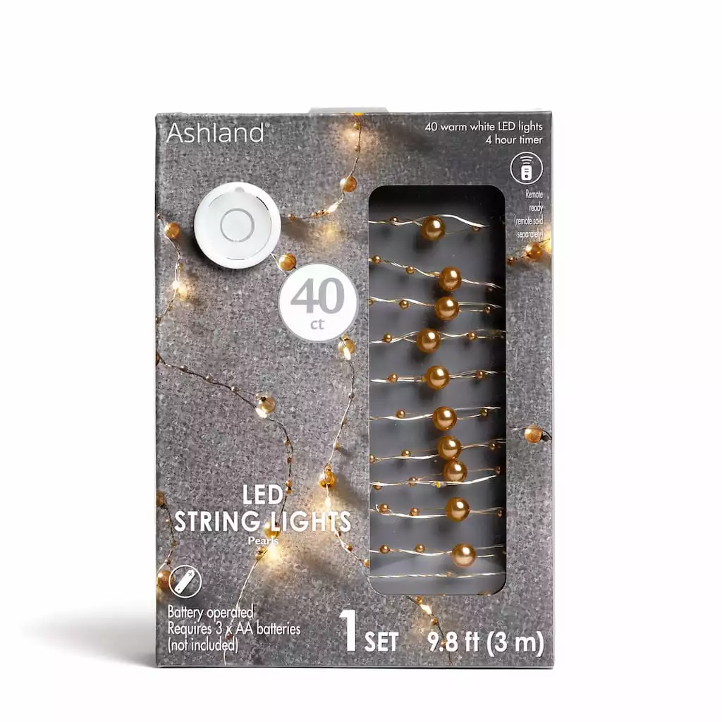 Budget ???? 40ct. Warm White Gold Pearl LED String Lights by Ashland® ???? 3 Budget ???? 40ct. Warm White Gold Pearl LED String Lights by Ashland® ????