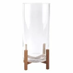 Outlet ???? 6 Pack: 11.5" Glass Candle Holder with Wood Base by Ashland® ????