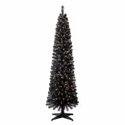 Best deal ✨ 6ft. Pre-Lit Shiny Black Pencil Tree, Clear Lights by Ashland® ⭐