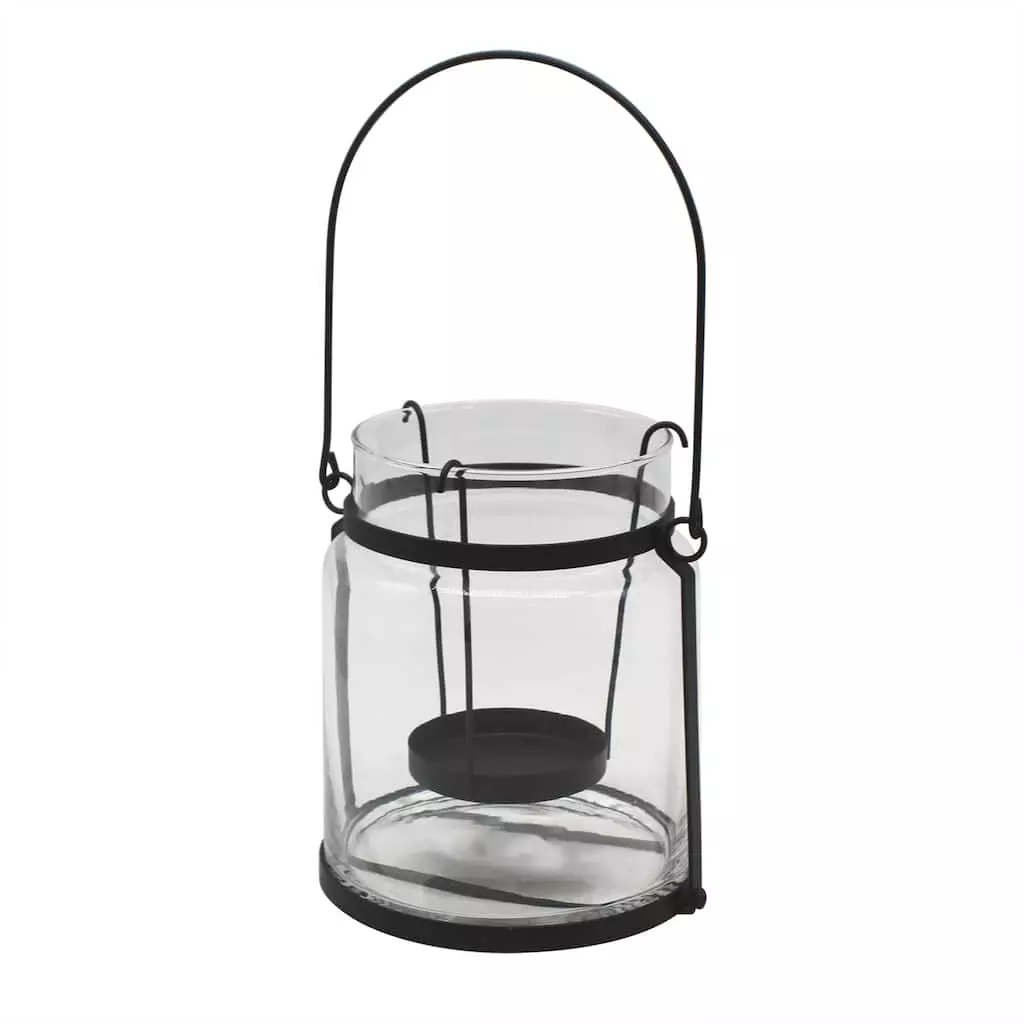 Brand new ⌛ 7.2" Glass Lantern with Black Handle by Ashland® ⭐ 3 Brand new ⌛ 7.2" Glass Lantern with Black Handle by Ashland® ⭐