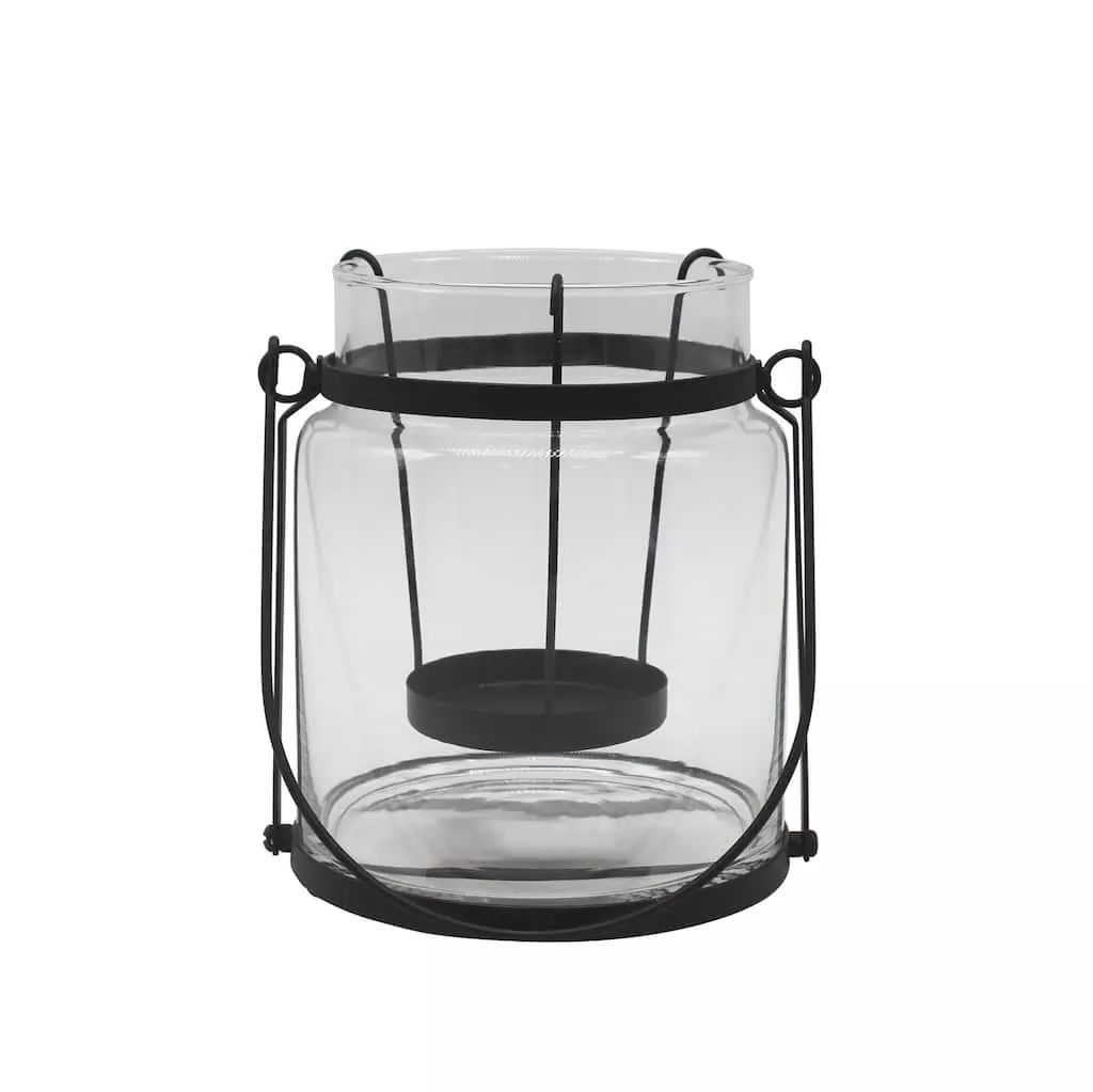 Brand new ⌛ 7.2" Glass Lantern with Black Handle by Ashland® ⭐ 4 Brand new ⌛ 7.2" Glass Lantern with Black Handle by Ashland® ⭐ - Image 2