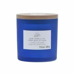 Discount ⭐ Blue Cedar & Fig Wooden Wick Jar Candle by Ashland® ????