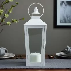 Wholesale ???? 15.7" White Metal Lantern by Ashland® ???? -Ashland Sales 10638435 20
