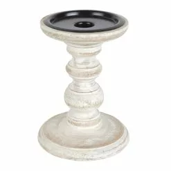 Cheap ✔️ Whitewashed Wood Carved Pillar Candle Holder by Ashland® ???? -Ashland Sales 10639294 2