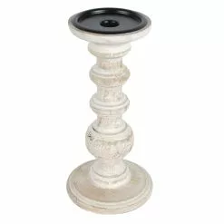 New ???? 8 Pack: 10" Whitewashed Wood Carved Pillar Candle Holder by Ashland® ???? -Ashland Sales 10639296 2 1