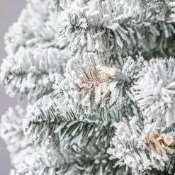 Cheapest ⭐ 7ft. Pre-Lit Flocked Artificial Pencil ???? Christmas Tree, Clear Lights by Ashland® ???? -Ashland Sales 10643349 11