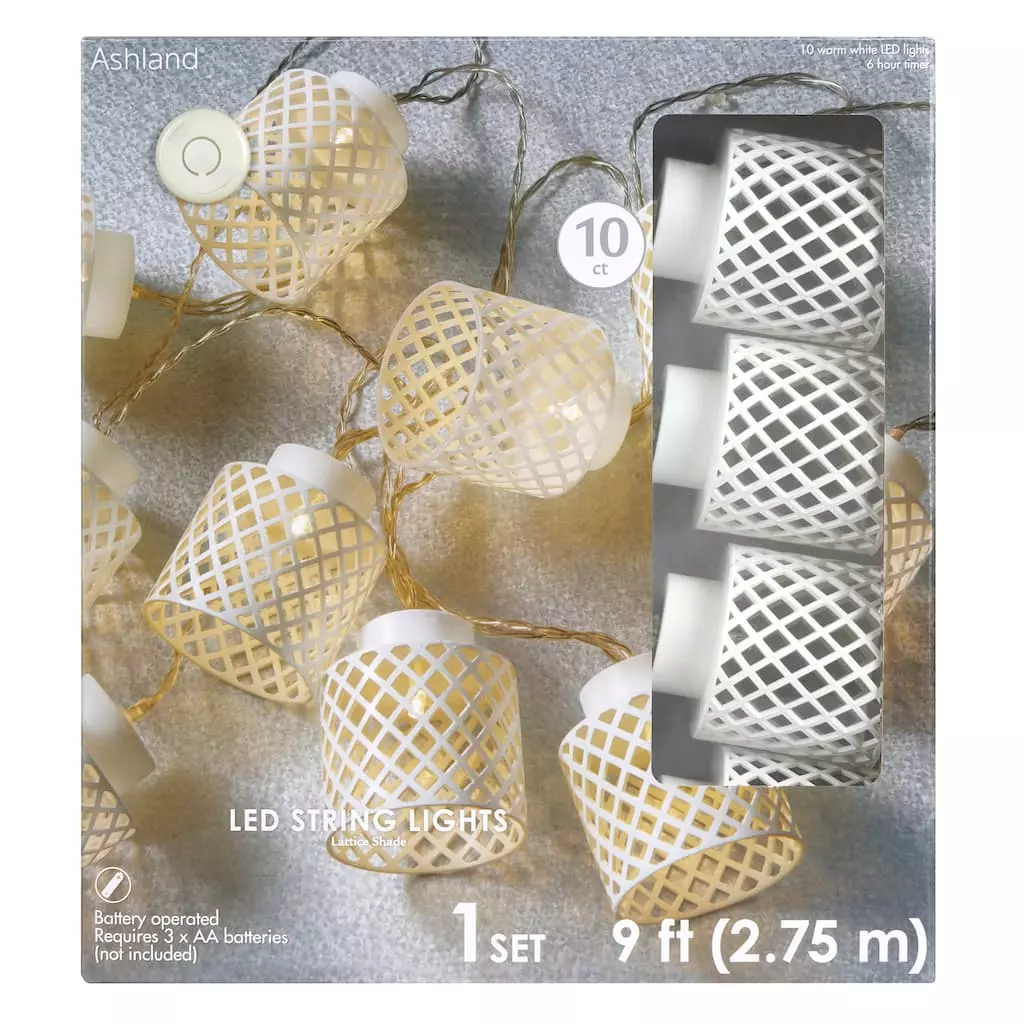 Promo ???? 8 Pack: 10ct. Warm White LED Lattice Shade String Lights by Ashland® ???? 5 Promo ???? 8 Pack: 10ct. Warm White LED Lattice Shade String Lights by Ashland® ???? - Image 3