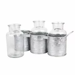 Best Pirce ✨ 8 Pack: Glass Jar Set with Metal Holder by Ashland® ✨ -Ashland Sales 10671573 2 1