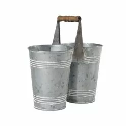 Budget ???? 8 Pack: 9.6" Mini Galvanized Double Bucket by Ashland® ???? -Ashland Sales 10671576 2 1