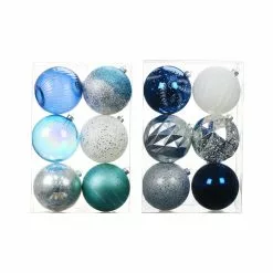 Deals ⭐ Assorted 6ct. 5" Silver, Blue & White Shatterproof Ball Ornaments by Ashland® ????