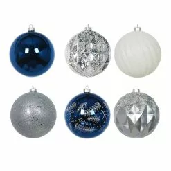Deals ⭐ Assorted 6ct. 5" Silver, Blue & White Shatterproof Ball Ornaments by Ashland® ???? -Ashland Sales 10672869 3
