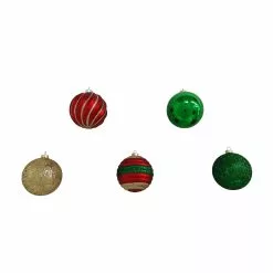 Hot Sale ✔️ Assorted Red, Green & Gold Plastic Round Ornaments by Ashland® ⌛ -Ashland Sales 10672881 2