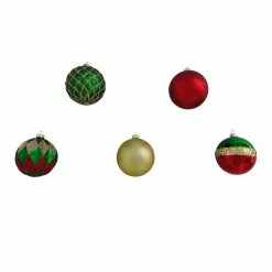 Hot Sale ✔️ Assorted Red, Green & Gold Plastic Round Ornaments by Ashland® ⌛ -Ashland Sales 10672881 3