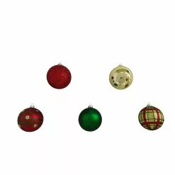 Hot Sale ✔️ Assorted Red, Green & Gold Plastic Round Ornaments by Ashland® ⌛ -Ashland Sales 10672881 4