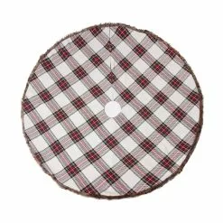 Cheap ❤️ 48" White & Red Plaid Tree ???? Skirt with Fur by Ashland® ✔️