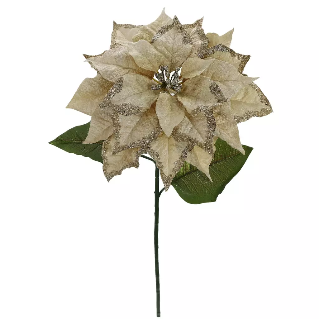 Promo ???? Light Gold Glitter Poinsettia Stem by Ashland® ???? 5 Promo ???? Light Gold Glitter Poinsettia Stem by Ashland® ???? - Image 3
