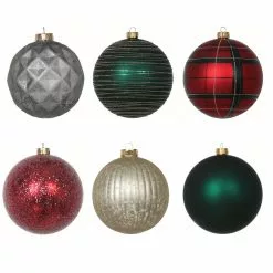 Wholesale ???? Assorted 6ct. 4.5" Farmhouse Ball Ornament Set by Ashland® ???? -Ashland Sales 10673664 3