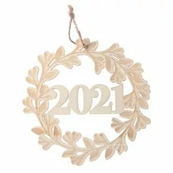 New ❤️ 5" DIY Unfinished Wood 2021 Wreath Ornament by Michaels ????