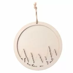 Budget ???? 4" DIY Unfinished Wood Tree Scene Round Ornament by Michaels ????