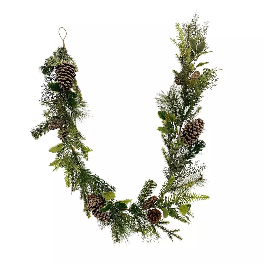 Buy ???? 6ft. Holly & Pinecone Garland by Ashland® ???? 4 Buy ???? 6ft. Holly & Pinecone Garland by Ashland® ???? - Image 2