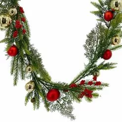 Deals ???? 6ft. Red & Gold Ornament, Mixed Pine & Berry Garland by Ashland® ????