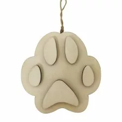 Budget ???? 4" Unfinished Wood Layered Paw Print Ornament by Michaels ????