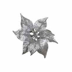 Budget ???? Silver Glitter Poinsettia Clip by Ashland® ???? -Ashland Sales 10675750 2