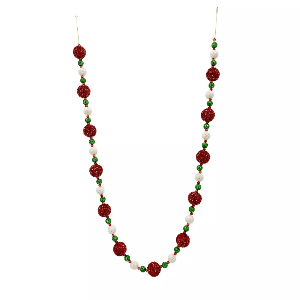 Best deal ❤️ 6ft. Red, Green & White Glitter Bead & Pom Pom Garland by Ashland® ✨ 4 Best deal ❤️ 6ft. Red, Green & White Glitter Bead & Pom Pom Garland by Ashland® ✨ - Image 2
