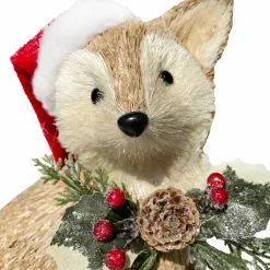 Discount ???? 9" Fox with Santa Hat Natural Décor Accent by Ashland® ???? -Ashland Sales 10676178 3