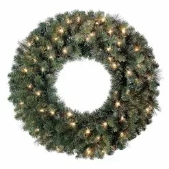 New ???? 30" Pre-Lit Mixed Pine Wreath by Ashland® ????