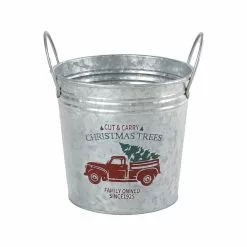 New ???? 7.6" Holiday Truck Metal Bucket with Handles by Ashland® ????