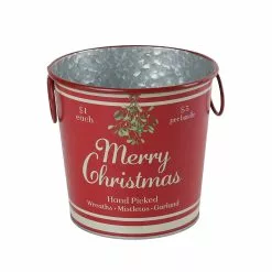 Cheapest ???? 6.6" Red Merry ???? Christmas Metal Bucket with Handles by Ashland® ????