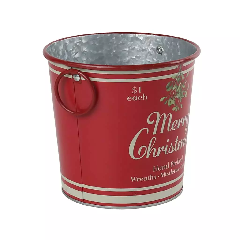 Cheapest ???? 6.6" Red Merry ???? Christmas Metal Bucket with Handles by Ashland® ???? 5 Cheapest ???? 6.6" Red Merry ???? Christmas Metal Bucket with Handles by Ashland® ???? - Image 3