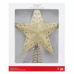Promo ???? 12.5" Gold Glitter Star Lighted Kaleidoscope Tree Topper by Ashland® ????
