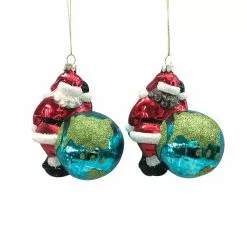 Deals ⌛ Assorted 4" Glass Santa & World Ornament by Ashland® ???? Christmas ✔️ -Ashland Sales 10697664 2