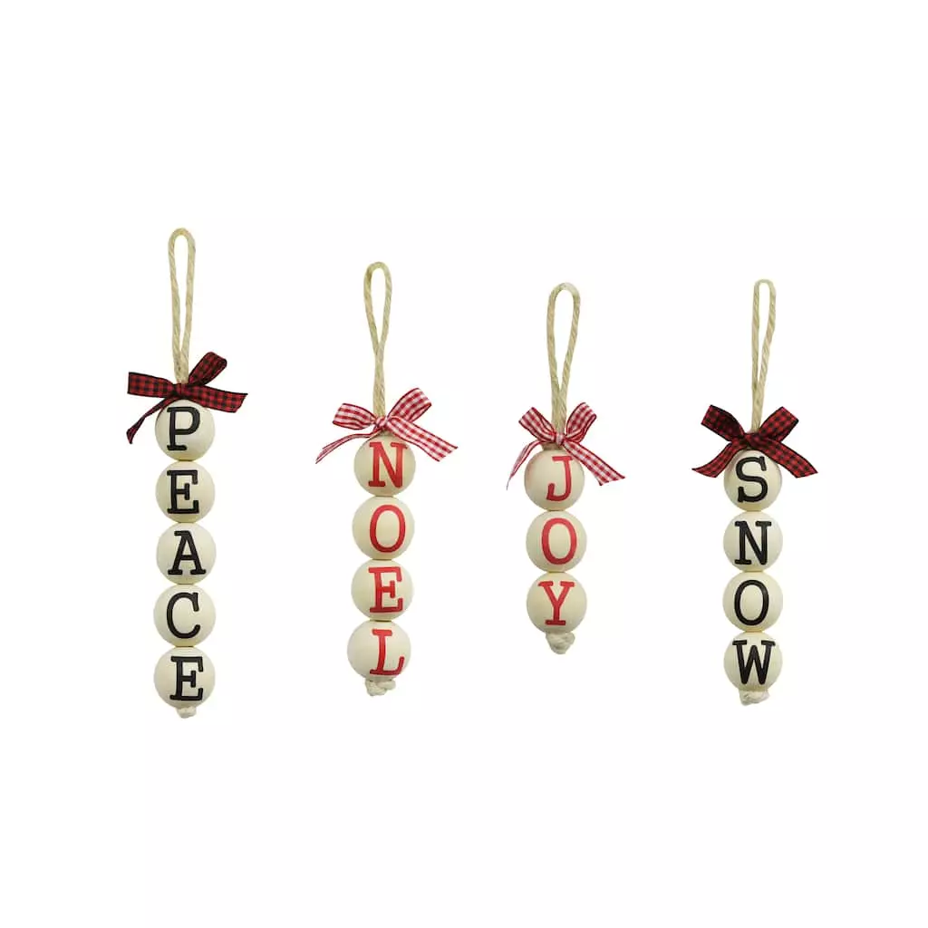 New ???? Assorted ???? Christmas Sentiment on Beads Ornament by Ashland® ???? 3 New ???? Assorted ???? Christmas Sentiment on Beads Ornament by Ashland® ????