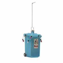 Wholesale ???? 4" Blue Glass Trash Can Ornament by Ashland® ????