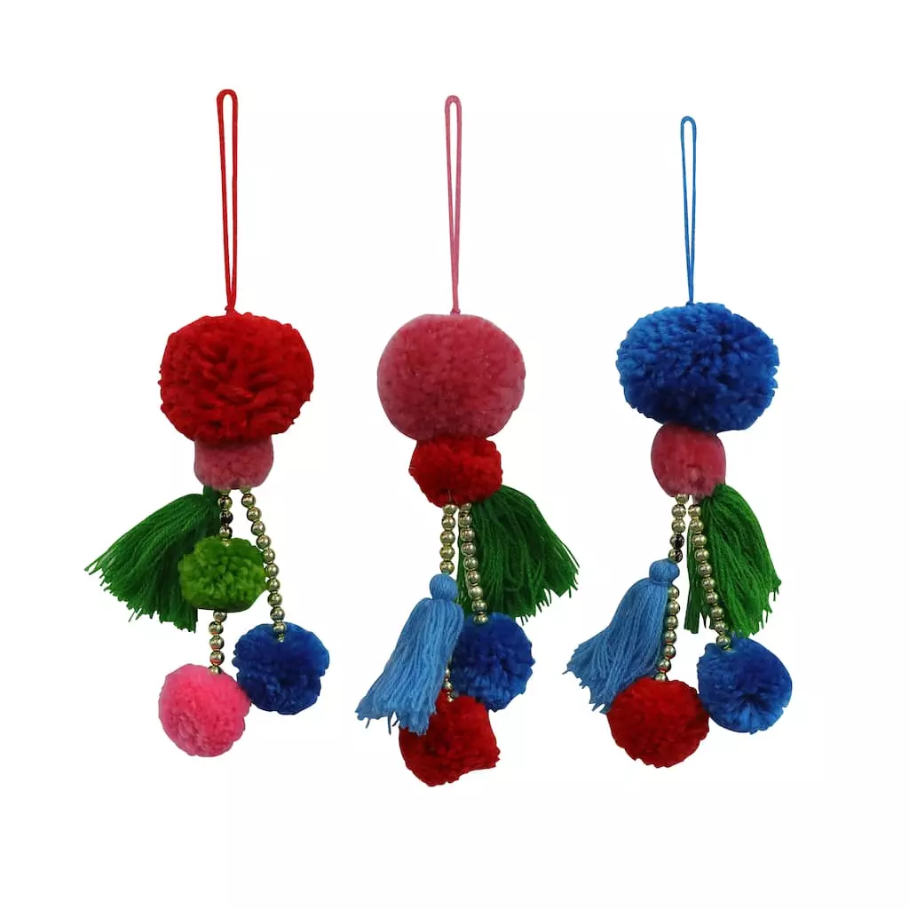 Outlet ???? Assorted Fabric Pom-Pom Ornament by Ashland® ???? 3 Outlet ???? Assorted Fabric Pom-Pom Ornament by Ashland® ????