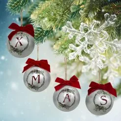Discount ✨ Assorted Galvanized Monogram Ball Ornament by Ashland® ✔️ -Ashland Sales 10698217 2