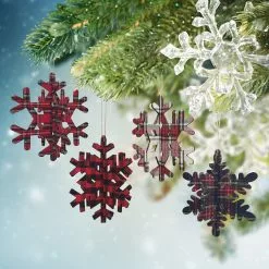 Buy ???? Assorted Plaid Snowflake Ornament by Ashland® ???? -Ashland Sales 10698406 2